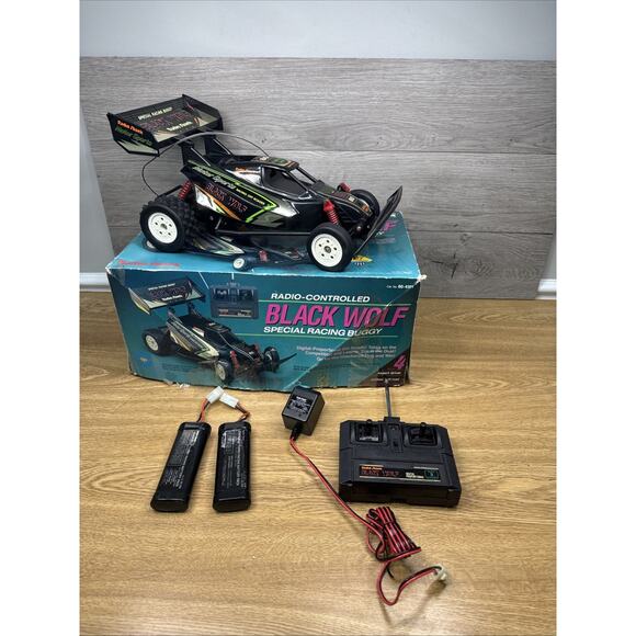 Vintage Radio Shack Black Wolf Special Racing Buggy Orig Box Battery & Remote - Picture 1 of 16